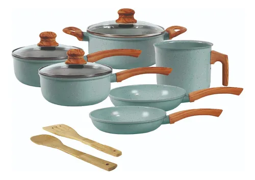 Jogo De Panelas Cerâmico Triplo Indução Tuut Ecoglid 8 Peças Cor Marble Mármore - imagem 1