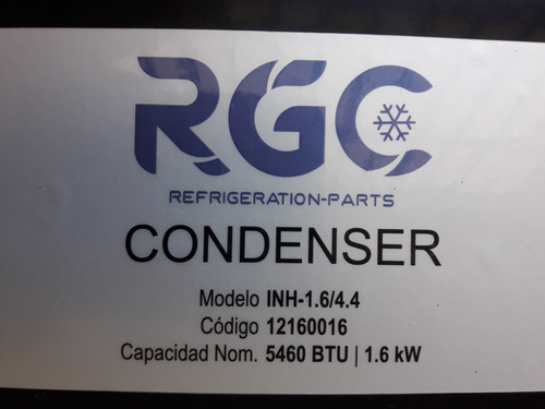 Condensador 1/2 Hp Sin Ventilador Inh-1.6/4.4