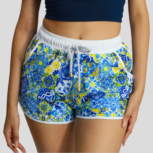 Mosaico Bañador Mujer Short Playero Grey