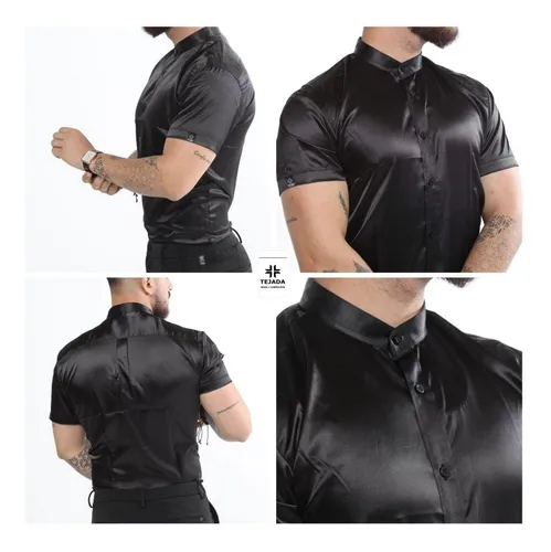 Camisa En Seda Hombre Manga Corta