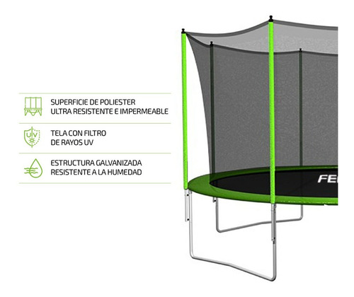 Imagen 2 de 10 de Cama Elastica 3.65 Metros Trampolin Red Protectora Chicos