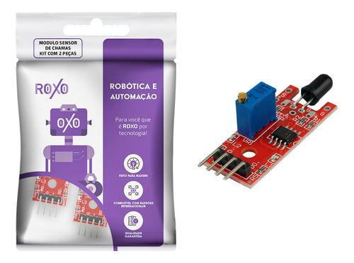 2x Módulo Sensor De Chama Fogo - Roxo