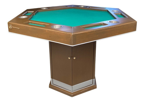 Mesa De Poker Cartas Hexagonal Comedor Puertas Paño Verde