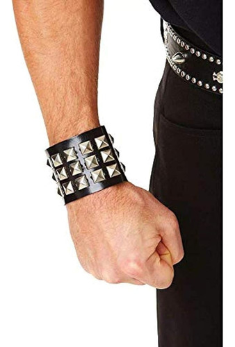 Pulsera Gotica Para Disfraz Tachuela Talla Unica Negro Plate