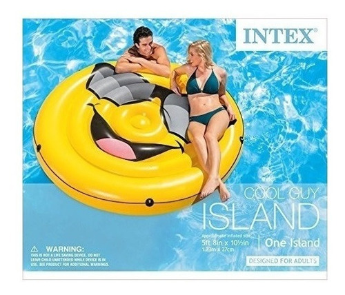 Inflable Emoji Alberca Cool Guy Island Intex Fiesta Pool