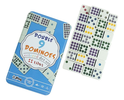 Juego De Juegos De Dominó De Punto De Doble Punto De 9 Color