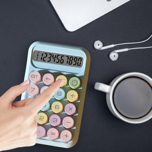 Botones Mecánicos De Calculadora De 10 Dígitos Pantalla