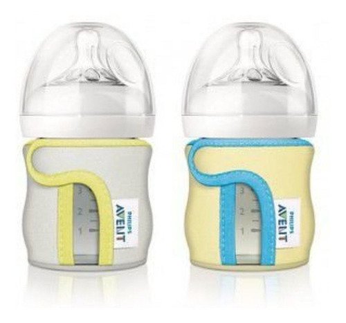 Capa De Proteção Térmica Para Mamadeira De Vidro 120ml Avent Cor Creme