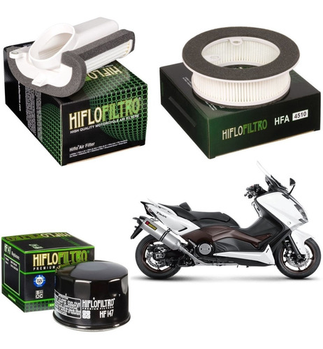 Kit Filtros De Ar E Óleo Hiflofiltro Yamaha Tmax 530 (3 Pçs)