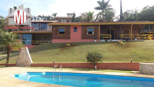 Imagem 2 de 17 de Linda Chácara Com Escritura, Em Loteamento Fechado De Chácaras, 04 Dormitórios, Pomar, Jardim, Piscina, À Venda, 1500 M² Por R$ 780.000 - Socorro/sp - Ch0825