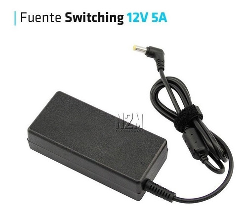 Imagen 3 de 10 de Fuente 12v 5a Plastica Transformador Switching Cctv Tira Led