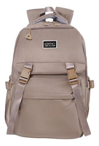Mochila Portanotebook Zippy Agarrate Catalina Q Color Cemento Diseño de la tela Liso