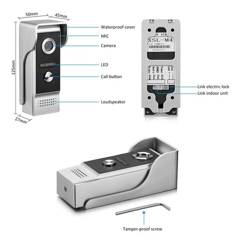 Imagen 2 de 10 de Video Portero Wifi Citofono Hd Intemperie Timbre Infrarrojo