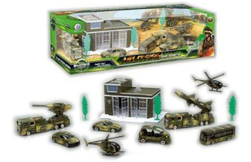 Set Militar Con 8 Vehiculos En Caja 46x14x18cm - 51722