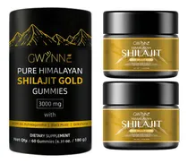 Comprar Gwynne Shilajit Gummies Puro Del Himalaya 85 Micronutrientes 60 Gummies +2pcs Resina De Shilajit Natural Pura Orgánica Del Himalaya
