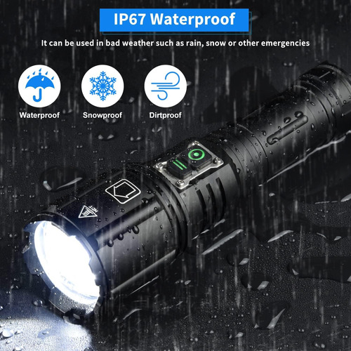 Ruiyue Linterna Recargable 200000 Lumens, Ipx6 Impermeable