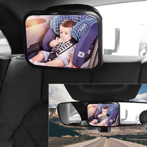 Espejo Retrovisor De Bebé Para Auto De Giratorio 360° Grados