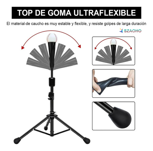 Base De Ball Entrenamiento De Softball Y Beisbol Szaoho 75-115cm Negro