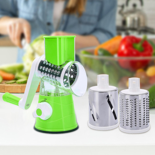 Rallador De Queso Rotatorio Mandolina Rebanador Fácil Verde