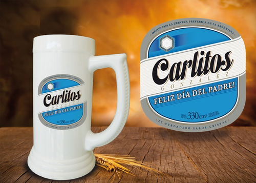 Chops De Cerveza Irrompible Personalizado Dia Del Padre