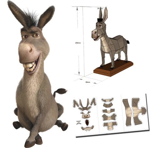 Burro Shrek Papercraft