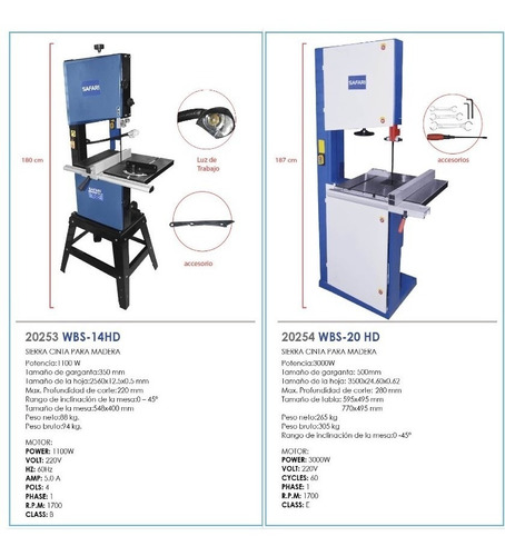 Sierra Cinta Para Madera 3000w Wbs-20hd