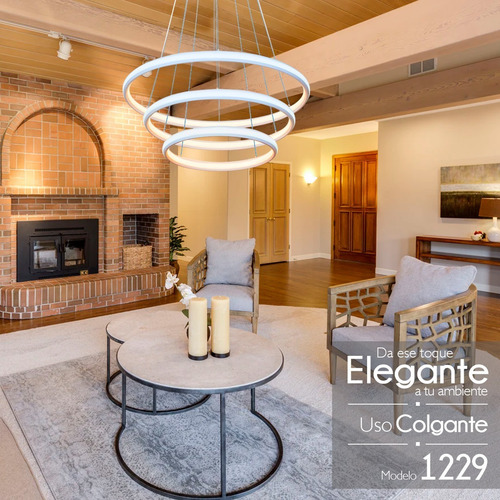 Imagen 8 de 10 de Lampara Led Diseño Elegante Colgante 150w Luz Mixta