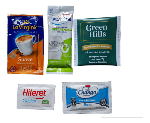 40 Kit Desayuno Café Leche Edulcorante Azúcar