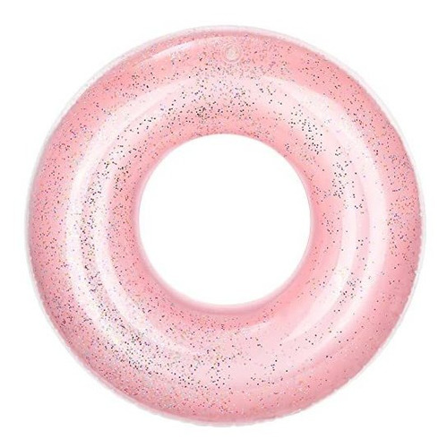 Salvavidas Inflable Color Amarillo Glitter Diametro De 120cm