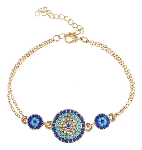 Set De Joyas Evil Eye Para Mujer, Aleación De Oro Azul, 4 .