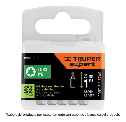 Puntas Torx T10 Largo 1'' 5pz Truper 12197