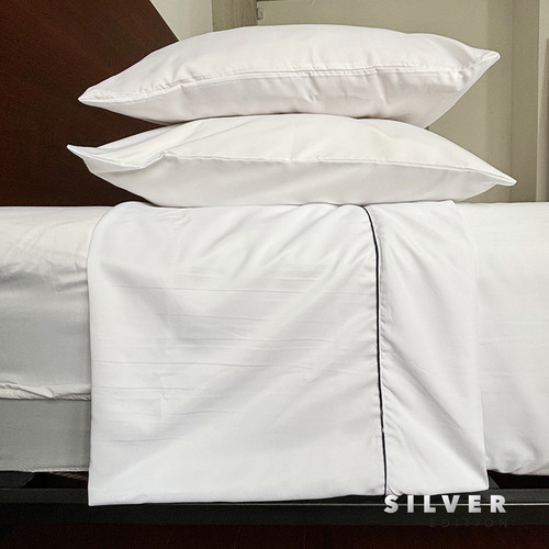 Colchón King Size En Caja 20 Cm + Sábanas + Protector Blanco Con Gris