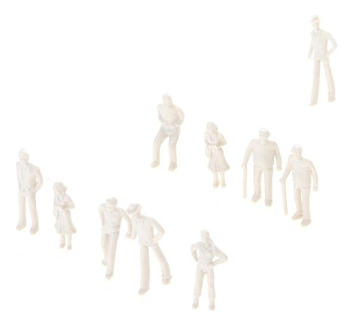 100 Pcs Unpainted Modelo Pessoas Figuras Cenário 1:75