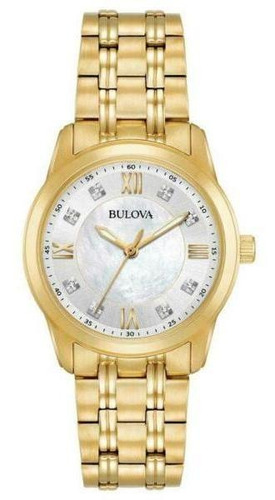 Reloj Mujer Bulova s Oro Tone Acero Inox Classic Diamond 97