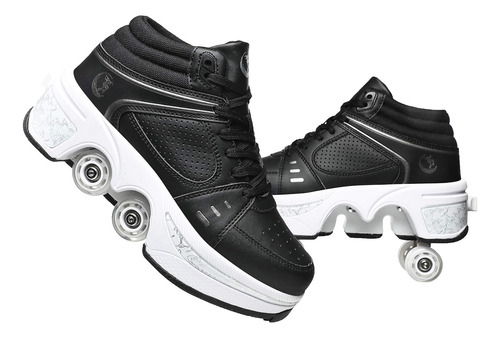 Patines Doble Fila Automáticos 2 En 1 Con Polea Extraíble
