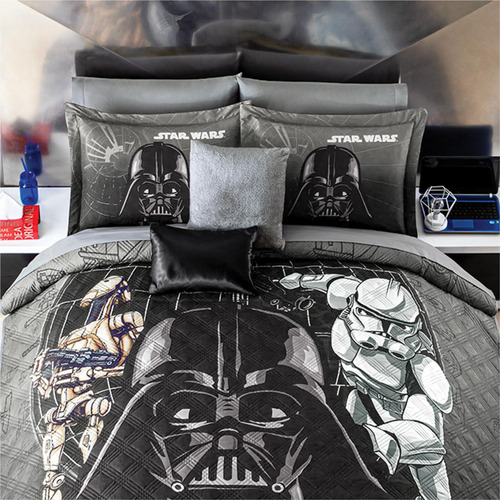 Edredón Matrimonial Ligero Negro Diseño Darth Vader