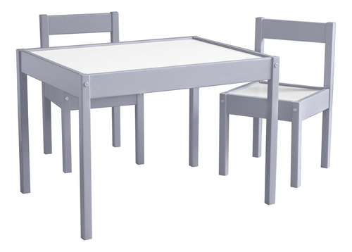 Juego De Mesa Y Silla Para Niños 3 Color Gris