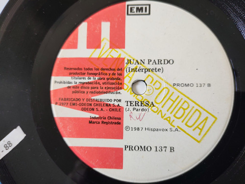 Vinilo Single De Juan Pardo Mírame De Frente ( D-88