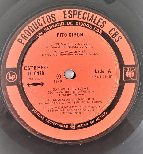 Fito Giron Lp Fiebre Del 2 Con Fito Giron (Usado)