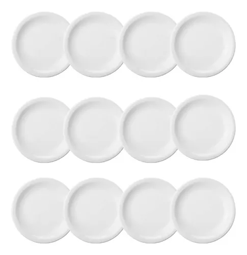 Platos Porcelana Vajilla Set X24 Blancos Schmidt 24cm Silmar
