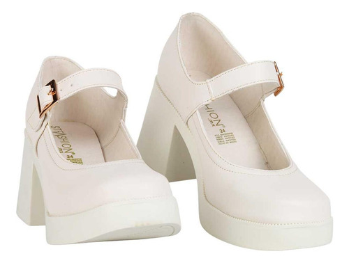 Zapatilla Mujer Tacón Crema Lykos 18204003