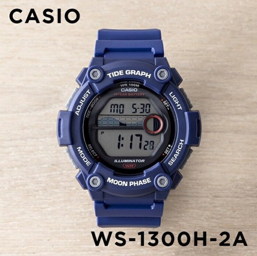Reloj Casio Ws-1300h-2a Mareas Fase Lunar Bateria 10 Años Color de la malla Azul Color del bisel Gris Color del fondo Natural