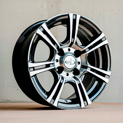 Llanta Deportiva Eb Rn R15 4x100 Fiat Renault Chevrolet Vw Diamantado Negro