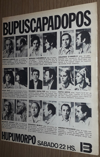 P181 Clipping Publicidad Canal 13 Hupumorpo Año 1974 (Usado)