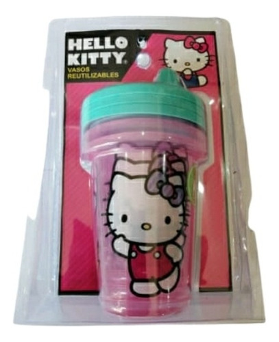 Set De 3 Vasos Reutilizables Hello Kitty Aprendizaje Licenci