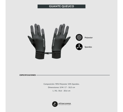 Guantes Térmicos Primera Capa Touch Unisex Queuco Atakama