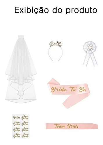 Faixa De Cabelo Team Bride Bride Com Tiras Em Ouro Rosa Badg