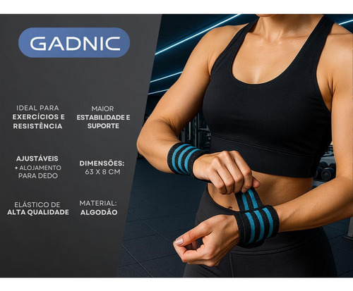 Par De Munhequeiras Elásticas Para Musculação Gadnic