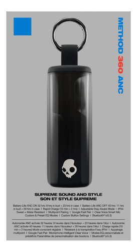 Audífonos Skullcandy Method 360 Anc Bose Negro