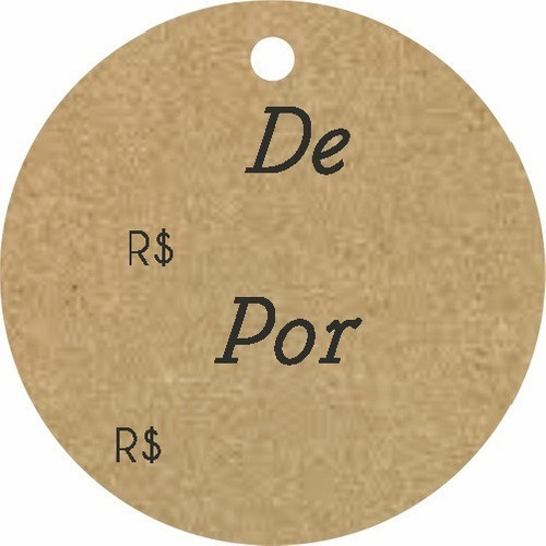 Imagem 2 de 4 de 100 Tags Kraft C/ Cordão 7x7cm Redondo Personalizado Oferta